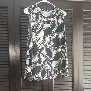 Nine West Black and White Patterned Top